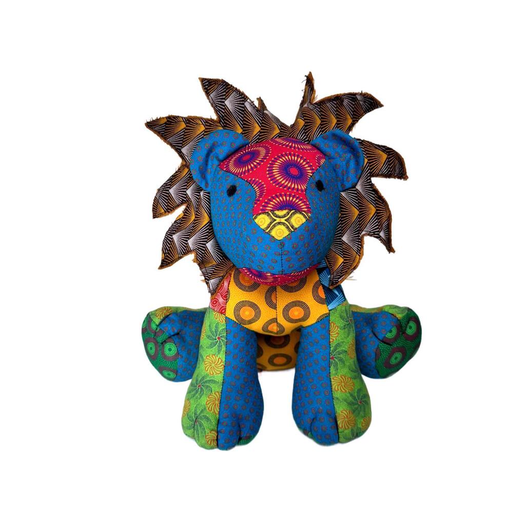 Shongololo South African Cape Town Colorful Patchwork Lion Plush‎ Stuffed Animal